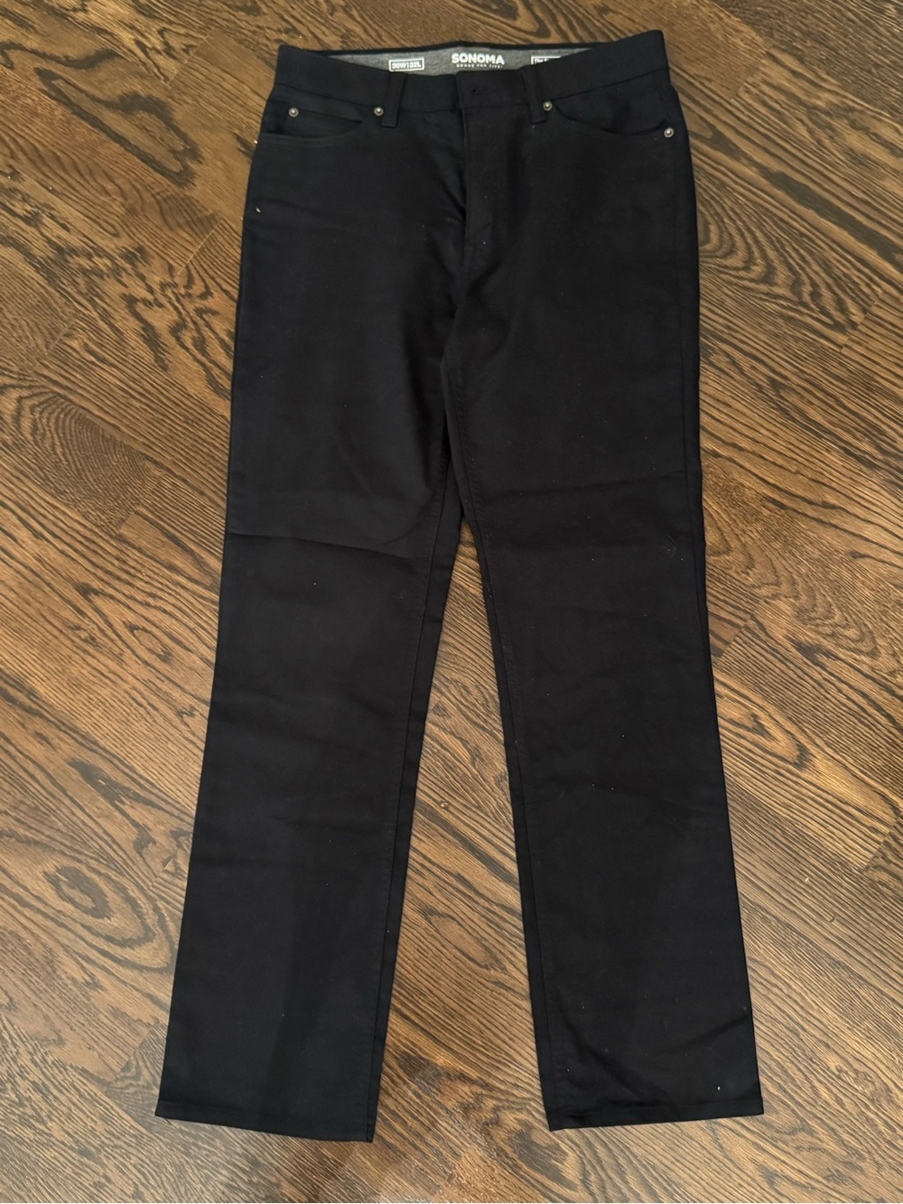 SONOMA Men's Black Straight-Fit Pants NWOT, 30Wx32L